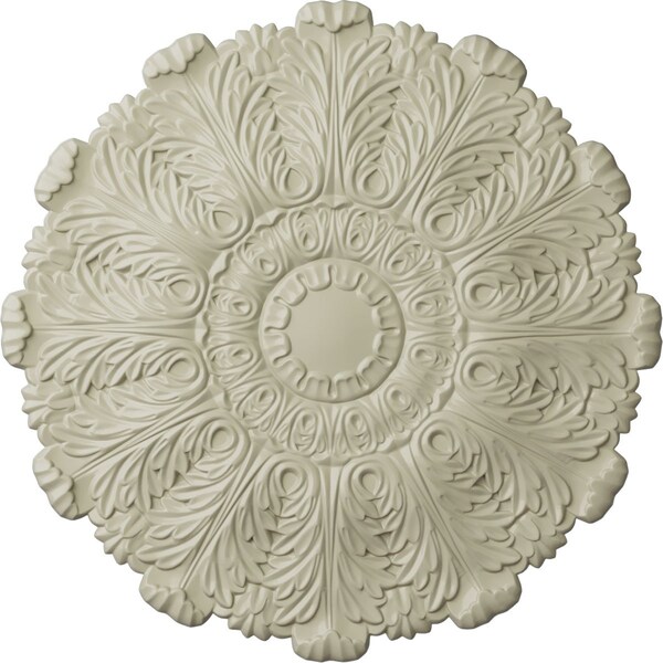 Ekena Millwork Durham Ceiling Medallion (Fits Canopies up to 4 1/4"), Hand-Painted Clear Yellow, 31"OD x 1 1/2"P CM31DUCYF - main